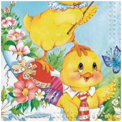 serwetki wielkanoc pisklak z motylami maki 33 cm 20 szt