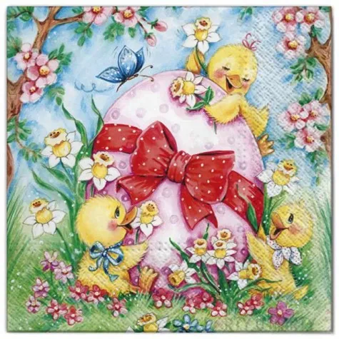 serwetki wielkanoc pisklaki na jajku maki 33 cm 20 szt