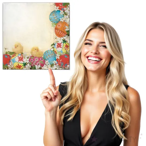 serwetki wielkanoc ramka z jajek maki 33 cm 20 szt