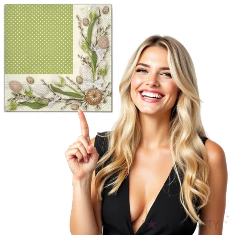 serwetki wielkanoc ramka z zielenia maki 33 cm 20 szt