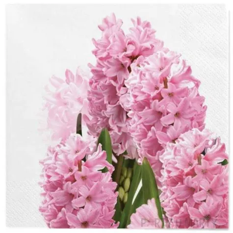 serwetki wielkanoc rozowe hiacynty maki 33 cm 20 szt