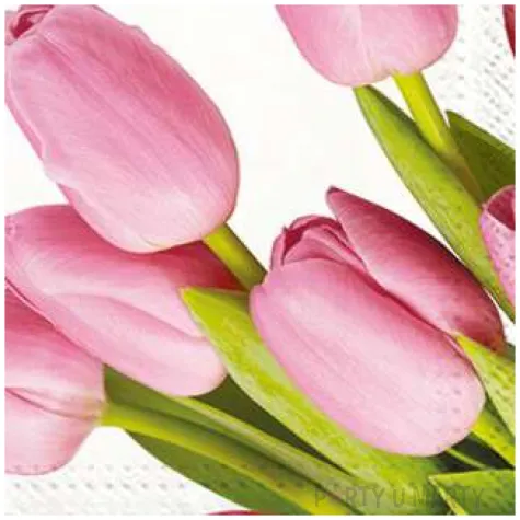 serwetki wielkanoc rozowe tulipany paw 33 cm 20 szt