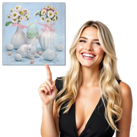 serwetki wielkanoc stokrotki w porcelanie maki 33 cm 20 szt