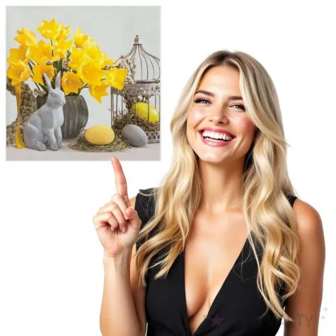 serwetki wielkanoc tulipany i gipsowy zajaczek maki 33 cm 20 szt