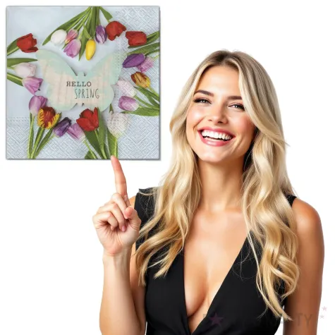 serwetki wielkanoc tulipany kolorowe maki 33 cm 20 szt