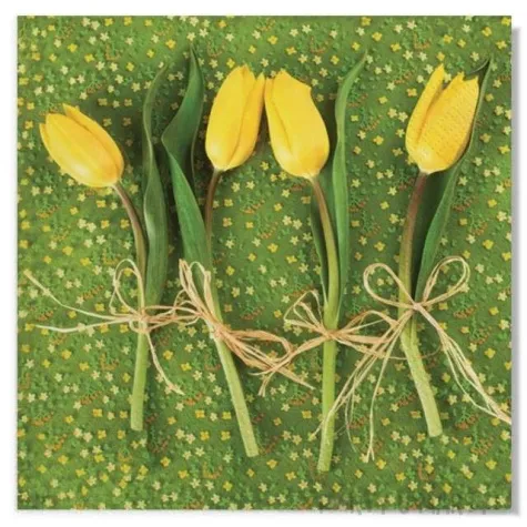serwetki wielkanoc tulipany zolte maki 33 cm 20 szt