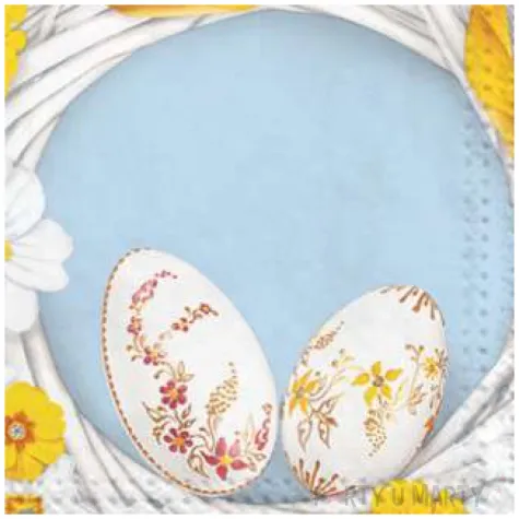 serwetki wielkanoc wieniec zolty maki 33 cm 20 szt