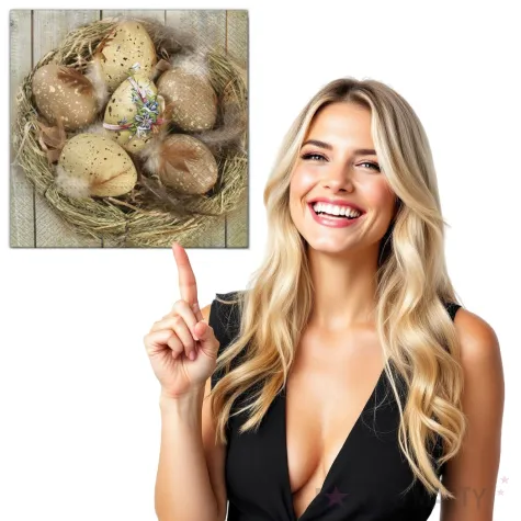 serwetki wielkanoc zlote pisanki w koszu maki 33 cm 20 szt