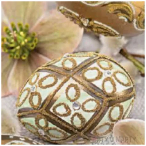 serwetki wielkanoc zlote zdobione jajka maki 33 cm 20 szt