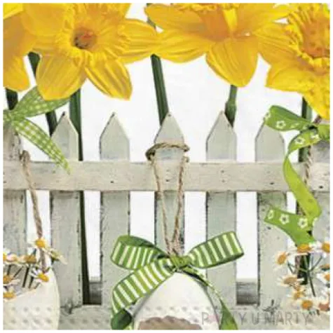 serwetki wielkanoc zonkile na plocie maki 33 cm 20 szt