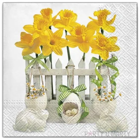 serwetki wielkanoc zonkile na plocie maki 33 cm 20 szt