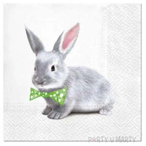 serwetki wielkanocne krolik w muszce paw 33 cm 20 szt