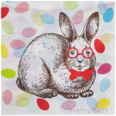 serwetki wielkanocny zajaczek santex biale 33 cm 20 szt