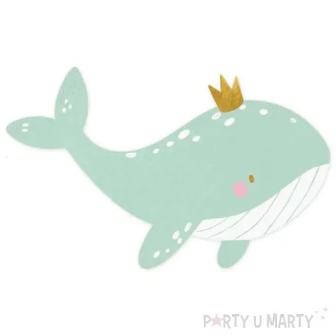 serwetki wieloryb w koronie mietowy partydeco 26 5 x 21 5 cm 20 szt