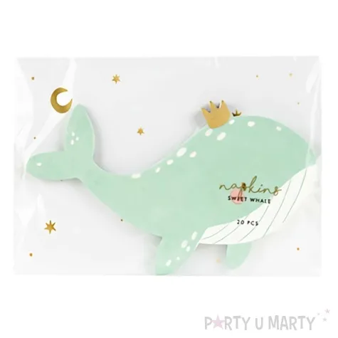 serwetki wieloryb w koronie mietowy partydeco 26 5 x 21 5 cm 20 szt