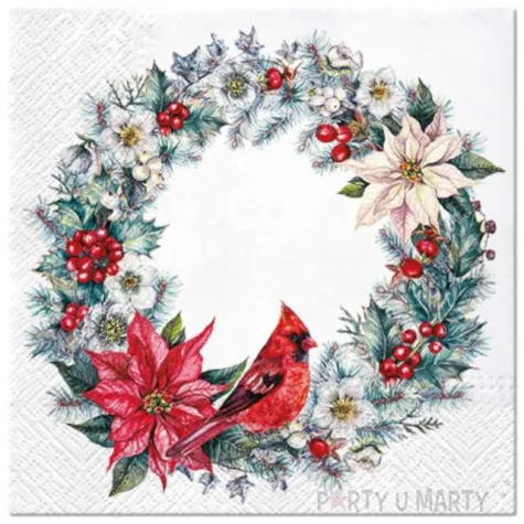 serwetki wieniec i ptak paw 33 cm 20 szt