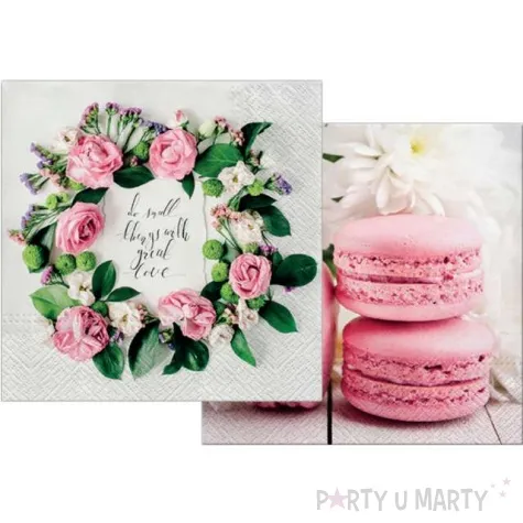 serwetki wieniec kwiatowy paw 33 cm 20 szt