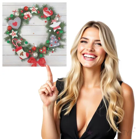 serwetki wieniec z filcowa dekoracja maki 33 cm 20 szt