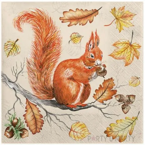 serwetki wiewiorka na galezi maki 33 cm 20 szt