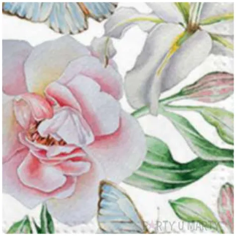 serwetki wiosenne kwiaty i motyle paw 33 cm 20 szt