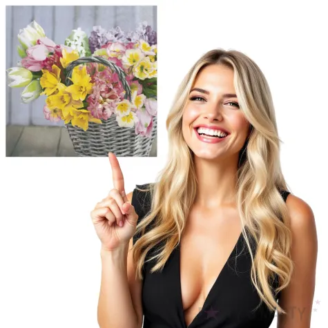 serwetki wiosenny bukiet w koszu wiklinowym maki 33 cm 20 szt