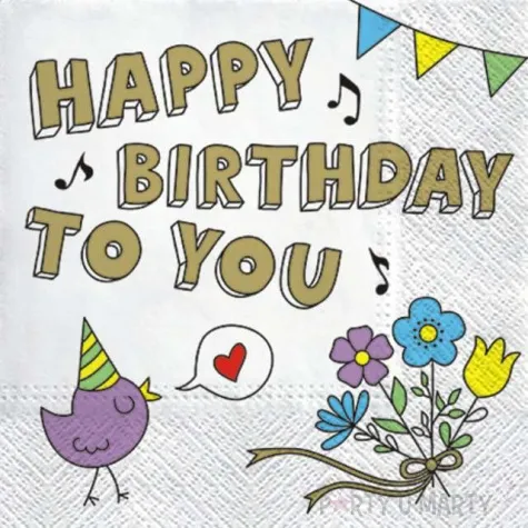 serwetki wishes for you happy birthday paw 33 cm 20 szt