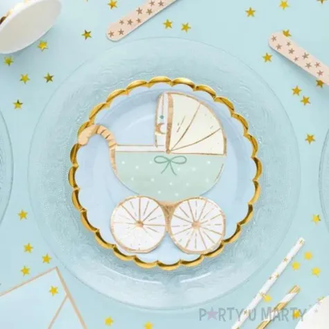 serwetki wozek mietowo zloty partydeco 33 cm 20 szt