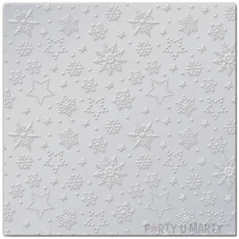 serwetki wytlaczane sniezki srebrne paw 33 cm 20 szt