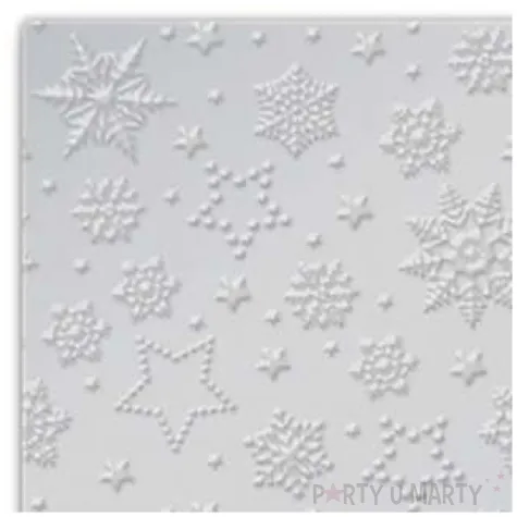 serwetki wytlaczane sniezki srebrne paw 33 cm 20 szt