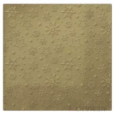 serwetki wytlaczane sniezki zlote paw 33 cm 20 szt