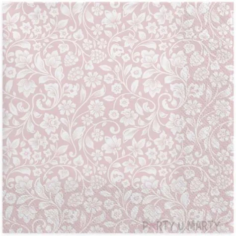 serwetki wzor z romantycznych kwiatow rozowe maki 33 cm 20 szt