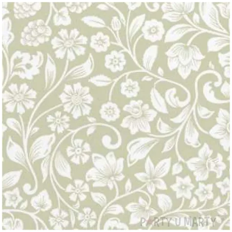 serwetki wzor z romantycznych kwiatow zielone maki 33 cm 20 szt