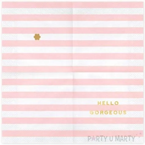 serwetki yummy hello gorgeous rozowy jasny partydeco 33 cm 20 szt