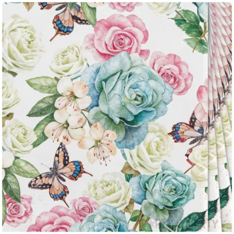 serwetki z nadrukiem kwiatow i motylkow paw 33 x 33 cm 20 sztuk