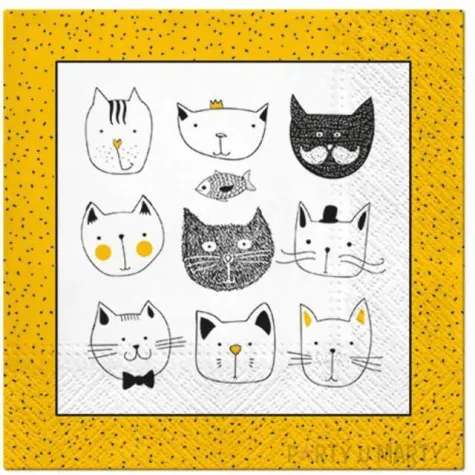 serwetki zabawne koty paw 33 cm 20 szt