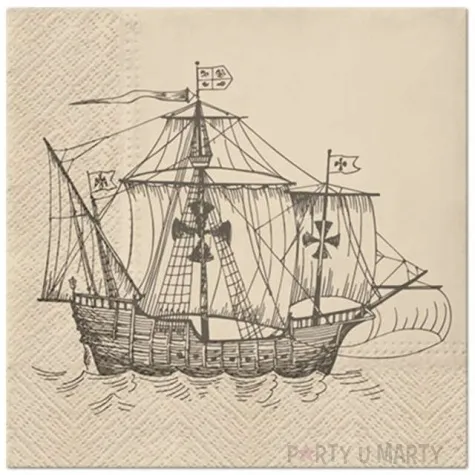 serwetki zaglowiec bezowe paw 33 cm 20 szt