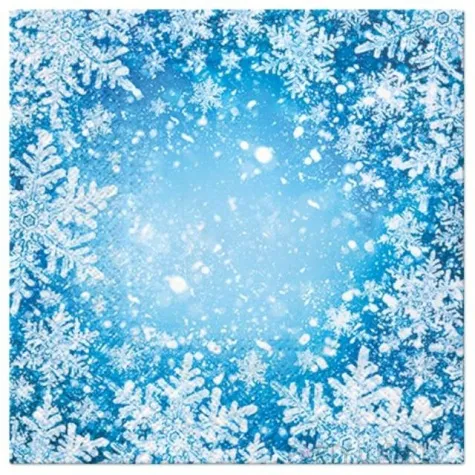 serwetki zasniezone okno niebieskie paw 33 cm 20 szt