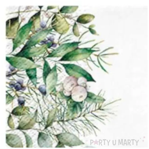 serwetki zimowe galazki snieguliczka paw 33 cm 20 szt