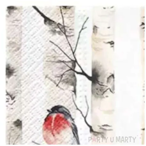 serwetki zimowe gile na brzozach paw 33 cm 20 szt