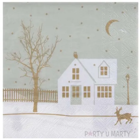 serwetki zimowy domek 33 cm santex 20 szt