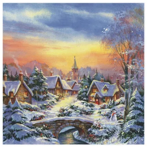 serwetki zimowy zachod slonca na wsi maki 33 cm 20 szt