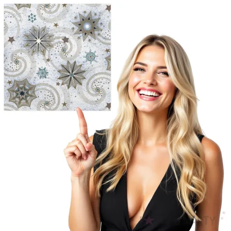 serwetki zlote i turkusowe gwiazdki i wiry maki 33 cm 20 szt