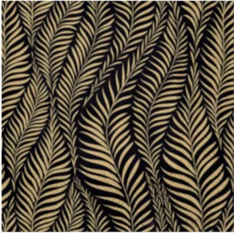 serwetki zlote paprocie na czarnym tle paw 33 cm 20 szt