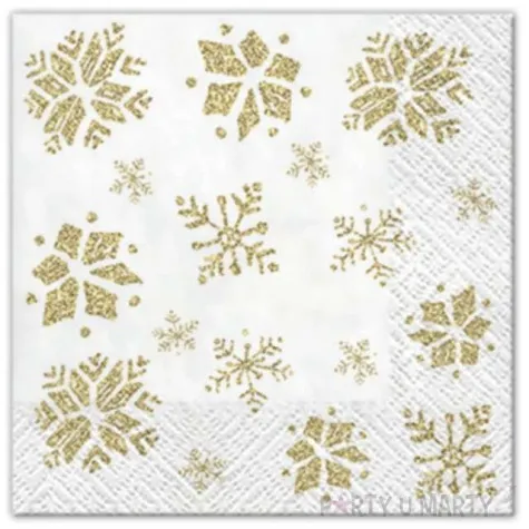serwetki zlote platki sniegu paw 25 cm 20 szt