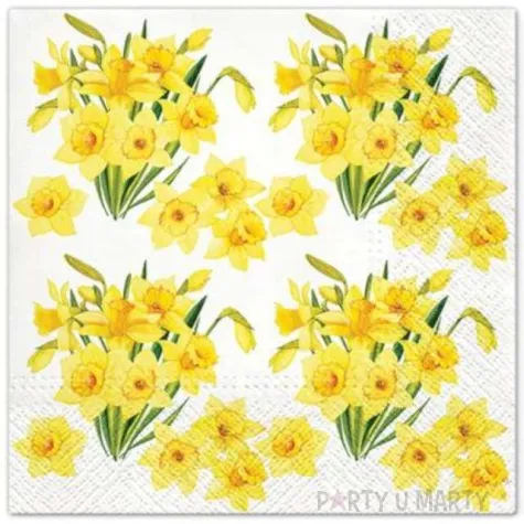 serwetki zolte zonkile paw 33 cm 20 szt