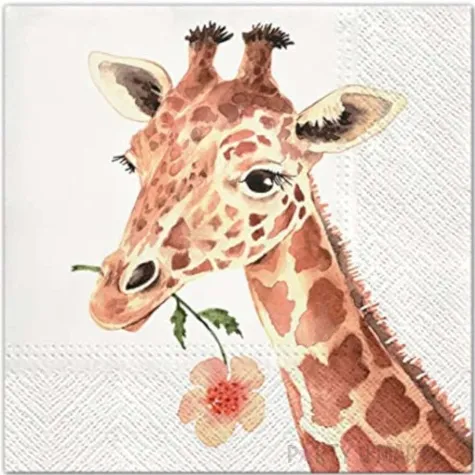 serwetki zyrafa z kwiatkiem paw 33 cm 20 szt