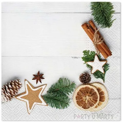 serwetki zywa swiateczna ramka paw 33 cm 20 szt