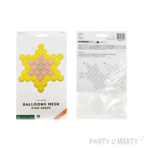 siatka balonowa forma na balony gwiazda partydeco dekoracja na urodziny sylwestra 63x68 cm