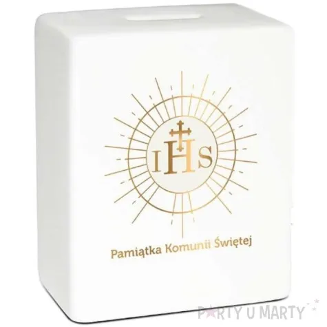 skarbonka pamiatka komunii swietej hostia kostka biala bgtech