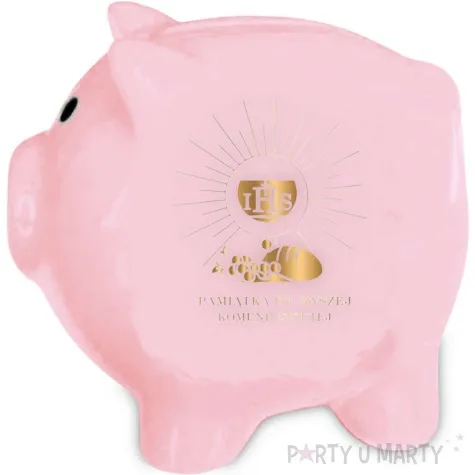 skarbonka pamiatka komunii swietej ihs chleb i winogrona swinka rozowy bgtech